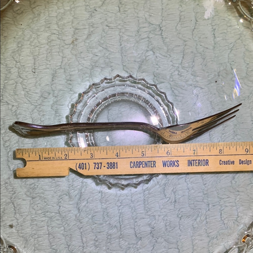 Gorham Valcourt pattern 18/8 Stainless Steel Cold Meat Serving Fork Ornate - Picture 5 of 6